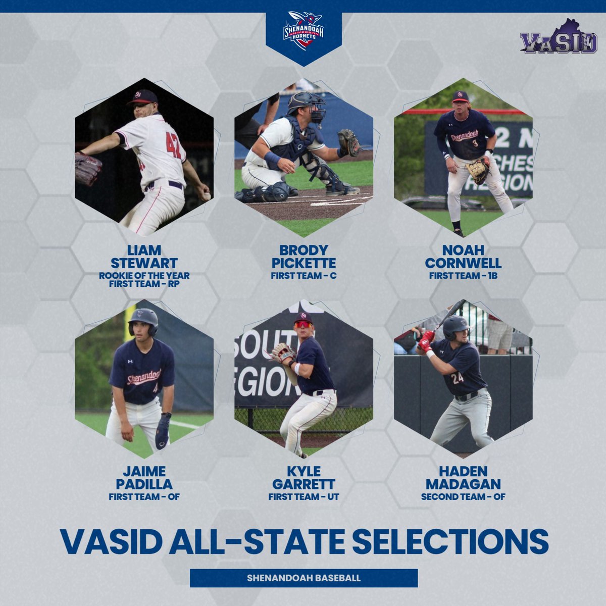 Congratulations to our SIX @suhornetsbb Selections to VaSID All-State Teams, including RP Liam Stewart as this year's Rookie of the Year!!

#GoSUHornets