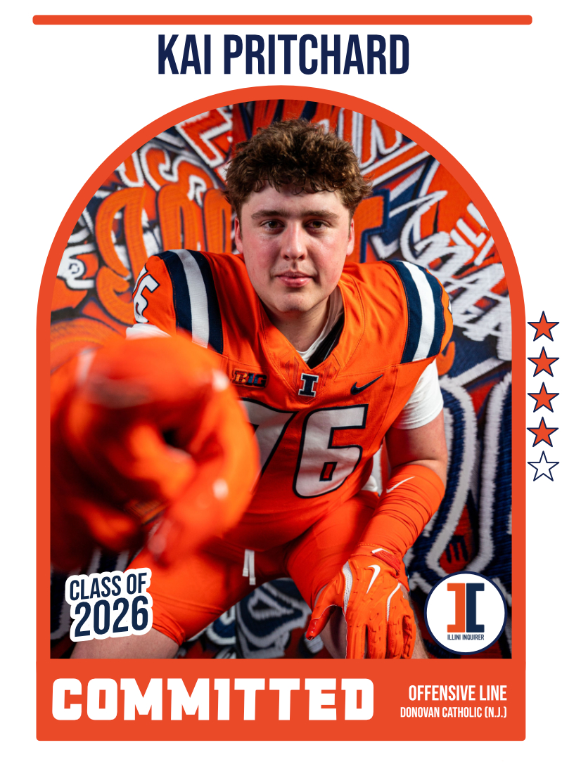 COMMIT: #illini land four-star 2026 New Jersey OL Kai Pritchard (<a href="/kaipritchard6/">kai pritchard 26’ OL</a>), who chose Illinois over Boston College, Duke and Rutgers and would be the highest-rated prep OL to play for Bielema at Illinois 

Why it matters &amp; how he fits: 247sports.com/college/illino…