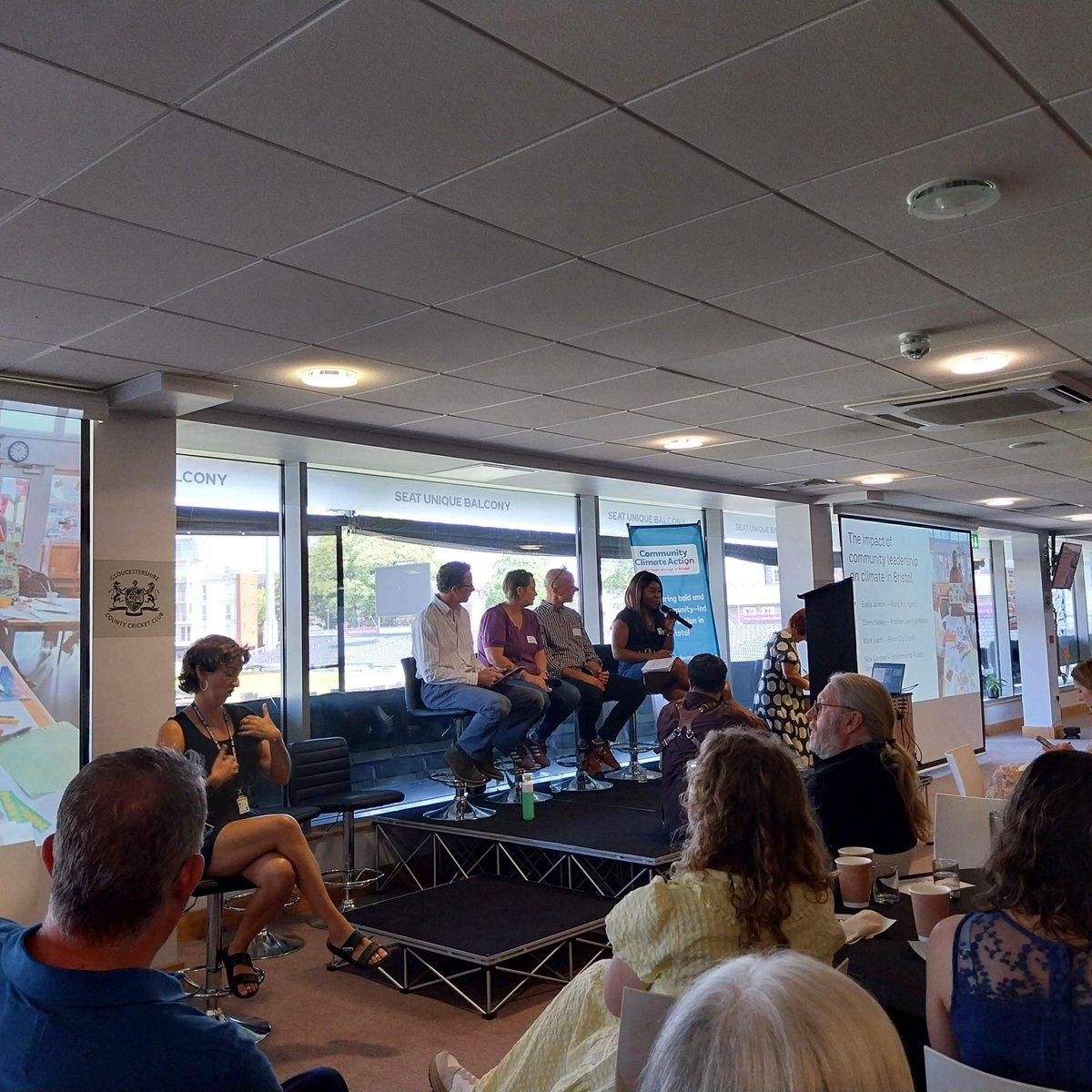 On our first panel <a href="/ambitionlw/">Ambition LW</a>, <a href="/BristolCouncil/">Bristol City Council</a>, <a href="/greenfunders/">Environmental Funders Network</a> and <a href="/RisingArtAgency/">Rising Arts Agency</a> are discussing the impact of community leadership on climate in Bristol.