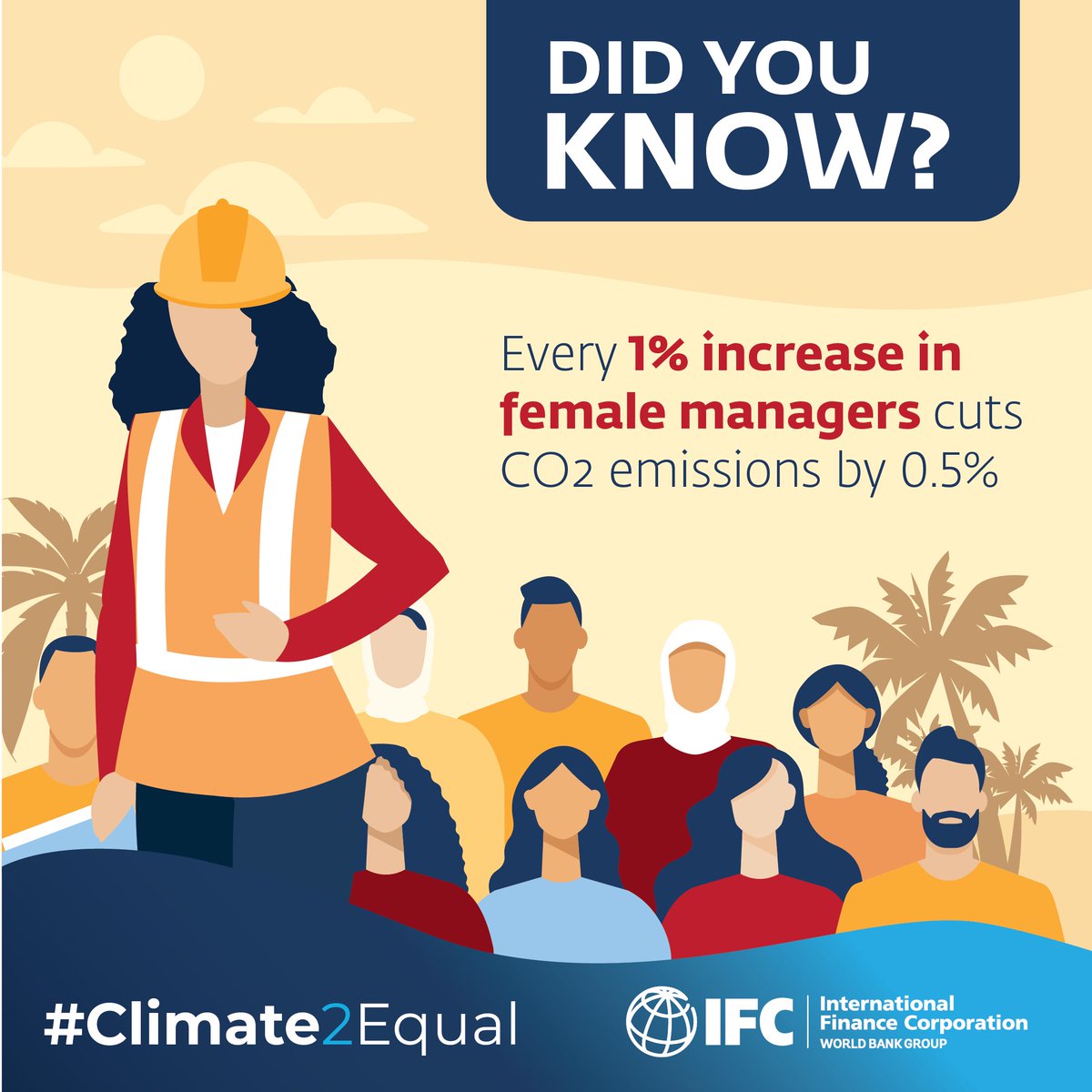 IFCAfrica's tweet image. .#DYK ? A 1% rise in female managers cuts CO2 emissions by 0.5%! 🌱 #ValueTech, an Egyptian company, is committed to increase the representation of female managers in corporate initiatives focused on sustainable building and energy generation, as part of IFC’s #Climate2Equal.