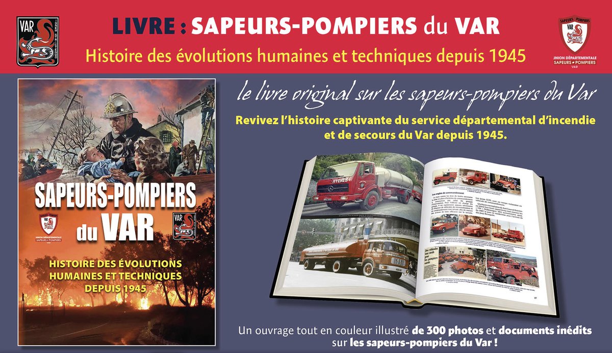 📚 Un livre inédit sur les #PompiersDuVar bientôt disponible ! Plongez dans 80 ans d’histoire humaine et technique du #SDIS83 à travers plus de 300 archives, photos &amp; anecdotes.
📅 Sortie : septembre 2025
💙 Droits reversés aux orphelins des SP du Var
<a href="/grohin_e/">egrohin</a>  et <a href="/DLain83/">Dominique LAIN</a>