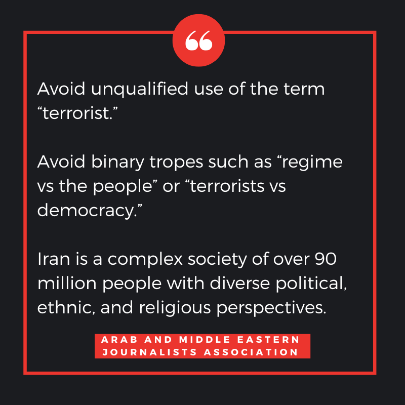 Listen up newsrooms - <a href="/AMEJA/">AMEJA</a> published this reporting guide on Iran for accurate and ethical coverage amid escalating conflict. Please use this valuable resource in your editorial conversations and news coverage.

ameja.org/IranGuide