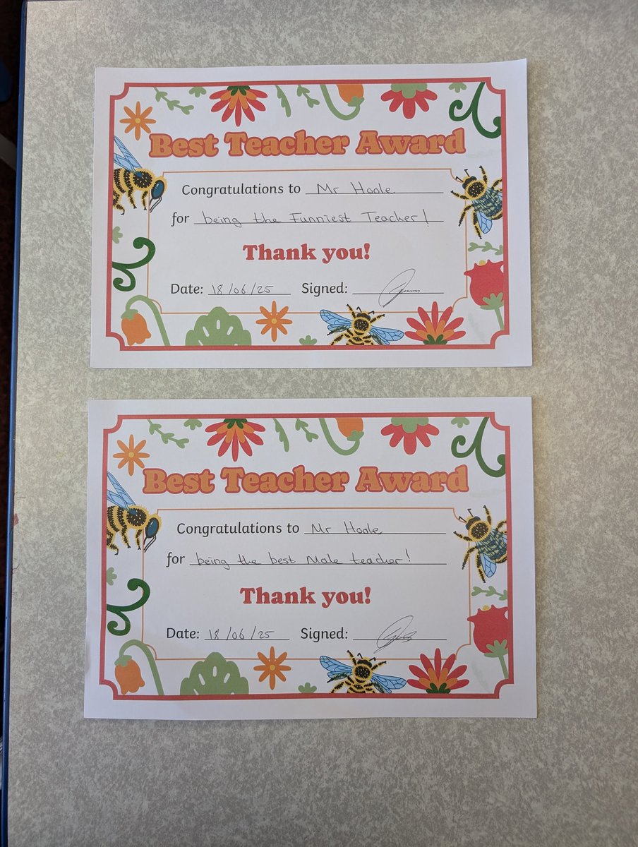 At their leavers' ceremony, the outgoing Year 11s voted for teachers in various categories (including Best Hair, Strictest Teacher, Most Fashionable, and Most Likely to Arrive Late to Lesson).

Delighted to have bagged two great awards this year. No cash prize, though. 😂