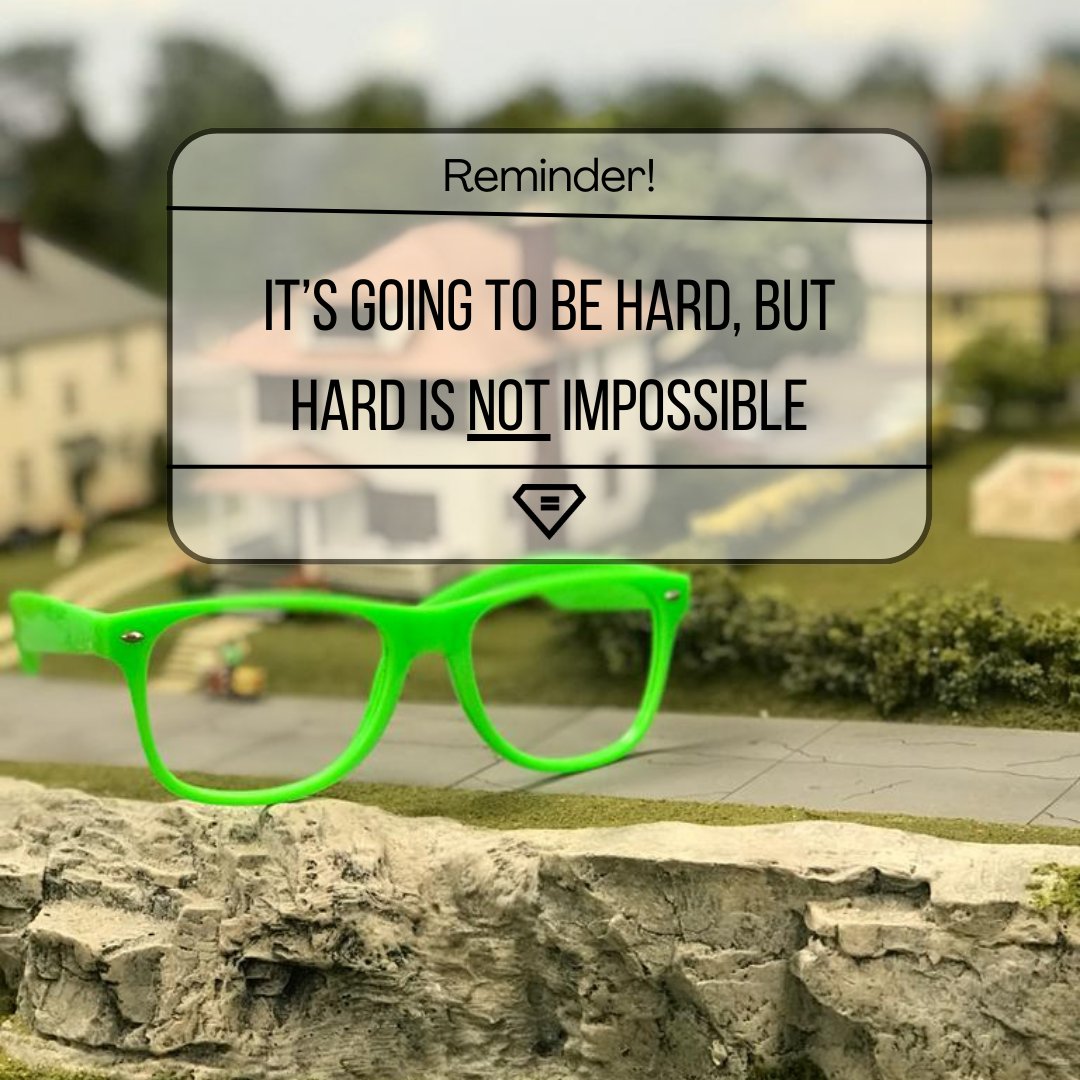 Reminder! It’s supposed to be hard — that’s how you grow. But impossible? Never. One small step at a time.
#Focus #SmallSteps #Equalman #Goals