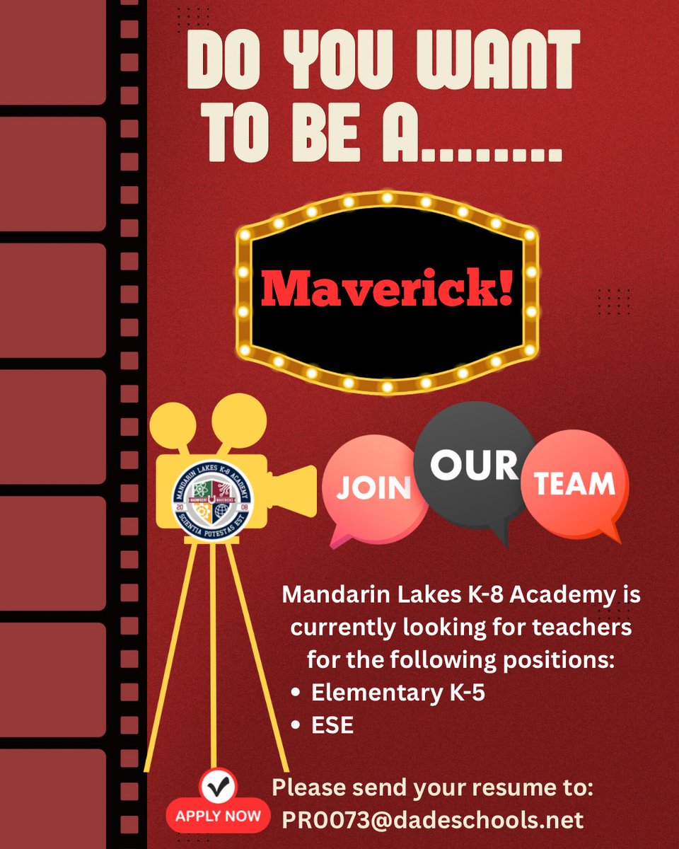 Mandarin Lakes K-8 (@mandarink8) on Twitter photo Calling all passionate educators! If you're ready to make a difference and become a Maverick, we're hiring for the 2025-2026 school year. Learn more and apply by sending your resume to PR0073@dadeschools.net <a href="/SuptDotres/">Jose L. Dotres, Ed.D.</a> <a href="/MDCPSSouth/">South Region Office</a> <a href="/MDCPS/">Miami-Dade Schools</a> <a href="/calonaka/">Calondria E. Williams</a> Calling all passionate educators! If you're ready to make a difference and become a Maverick, we're hiring for the 2025-2026 school year. Learn more and apply by sending your resume to PR0073@dadeschools.net <a href="/SuptDotres/">Jose L. Dotres, Ed.D.</a> <a href="/MDCPSSouth/">South Region Office</a> <a href="/MDCPS/">Miami-Dade Schools</a> <a href="/calonaka/">Calondria E. Williams</a>