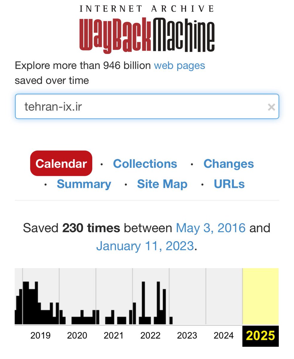 Dr. Peering (@drpeering) on Twitter photo There’s been no wayback machine coverage of <a href="/tehran_ix/">Tehran IX</a> since January 2023. Back then it was showing 3.2Tbps, no idea presently because, of course it’s presently offline. cc: <a href="/DougMadory/">Doug Madory (also on Bluesky)</a> <a href="/shahabv/">Shahab Vahabzadeh</a> There’s been no wayback machine coverage of <a href="/tehran_ix/">Tehran IX</a> since January 2023. Back then it was showing 3.2Tbps, no idea presently because, of course it’s presently offline. cc: <a href="/DougMadory/">Doug Madory (also on Bluesky)</a> <a href="/shahabv/">Shahab Vahabzadeh</a>
