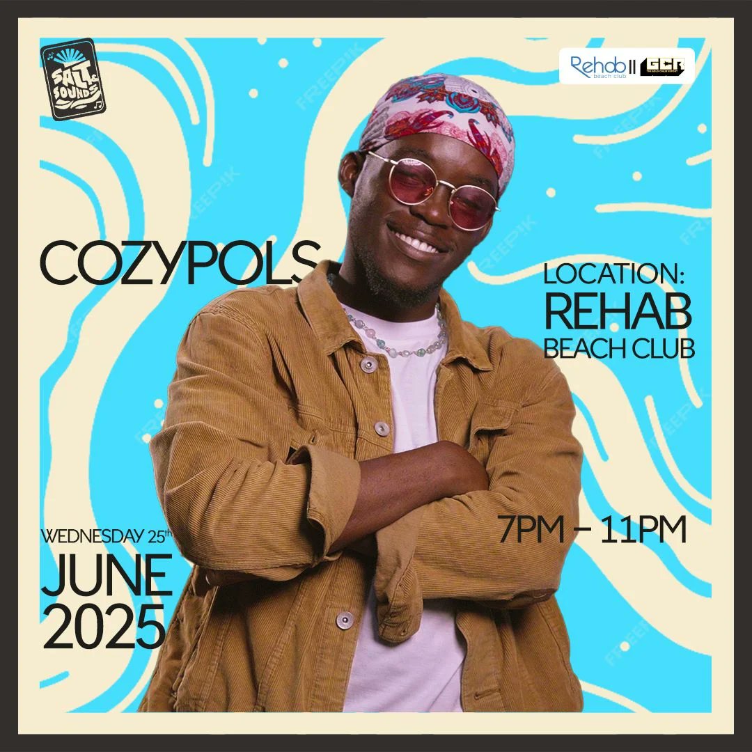 GoldCoastReport's tweet image. CozyPols — one of our headliners at Salt &amp;amp; Sounds.

From visuals to vocals, he’s found a unique voice that blends Afrofusion, Hip-Hop, and Hiplife. His solo EP With Love, Cozï is out now, and he’s bringing some of his soulful storytelling to stage on June 25 at Rehab Beach Club.