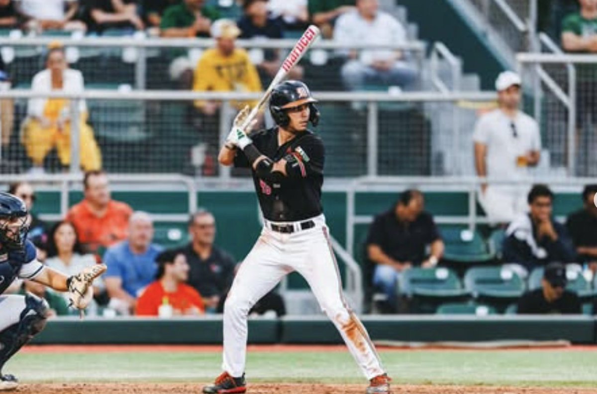TRANSFER: Miami 3B Ethan Puig has entered the transfer portal. Puig earned just 27 plate appearances in 2025, but was a Top 400 draft prospect in 2024 as a high school senior. Strong track record with the bat and very little swing-and-miss.

2027 draft-eligible.