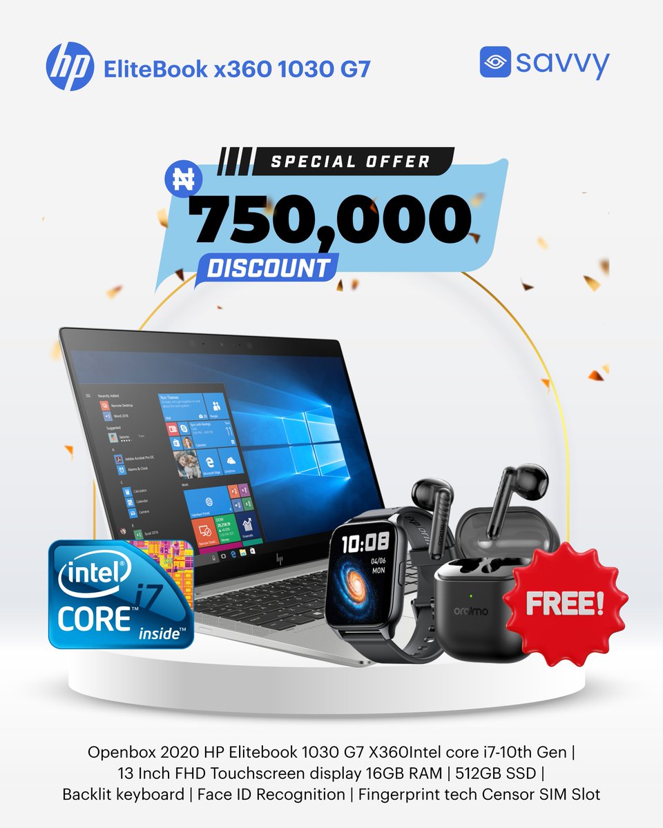 savvyinnov's tweet image. 🔥 Get More for Less at Savvy! Buy a premium laptop, get a FREE Oraimo gadget 🎁 — from Freepods to Smartwatches! Upgrade your tech, enjoy bonus gifts.

📍 4B Otigba Street, Computer Village, Ikeja
📞 +234 916 959 6945
#SavvyDeals #OraimoBonuses #LaptopPromo Bishop Aburi