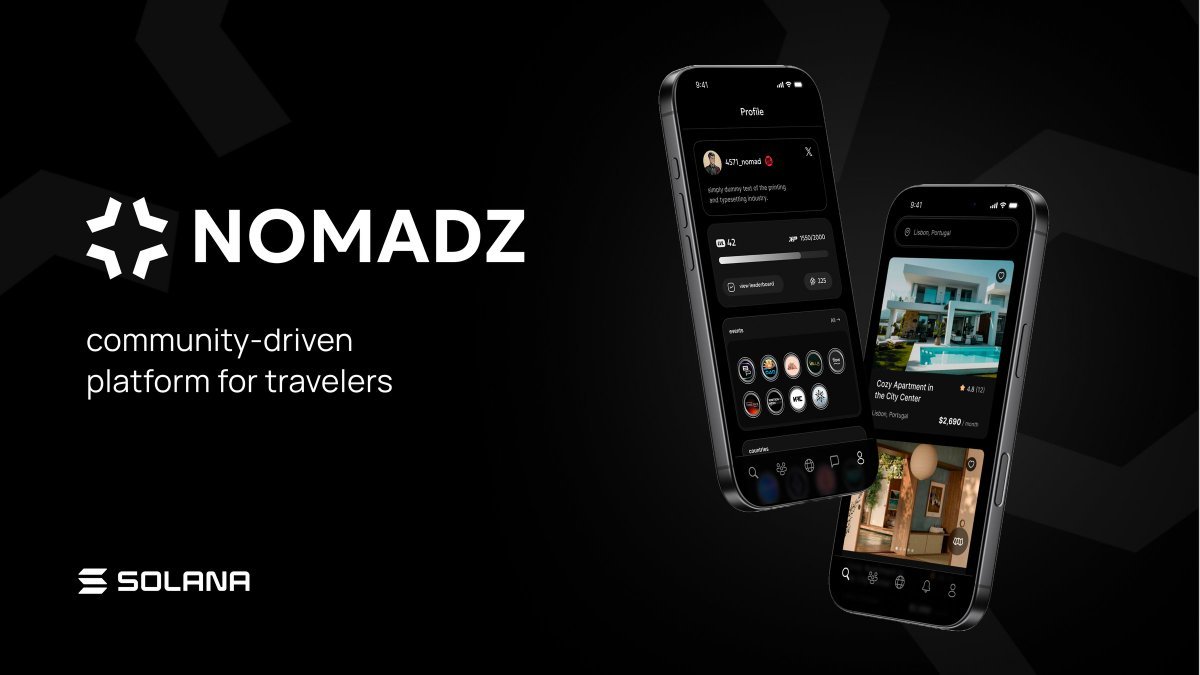 I want to share an incredible project today — <a href="/nomadz_co/">Nomadz🧳</a>.

Elevator pitch:
“Solana-native <a href="/bookingcom/">Booking.com</a> with USDC payments and community rewards.”