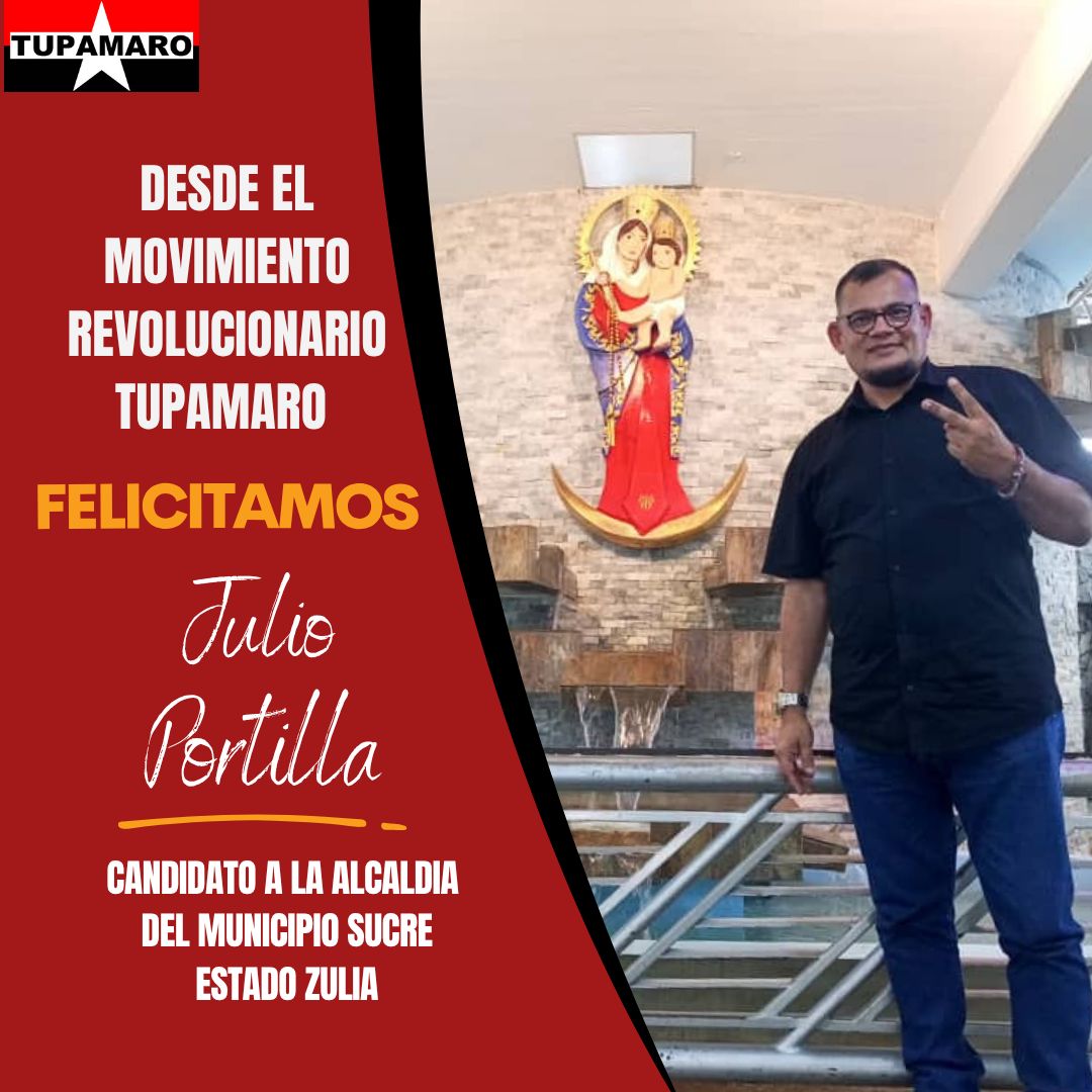 BloqCentroOccid's tweet photo. Desde el Bloque Centro Occidental “Henry Villegas” extendemos nuestras mas sinceras felicitaciones al camarada  Julio Portilla por su candidatura a la alcaldía del Municipio Sucre del Estado Zulia.
🔴⚫👊🏻
#TupamaroEjemploDeLucha
#ComunaONada https://t.co/N1xlPqDbTN