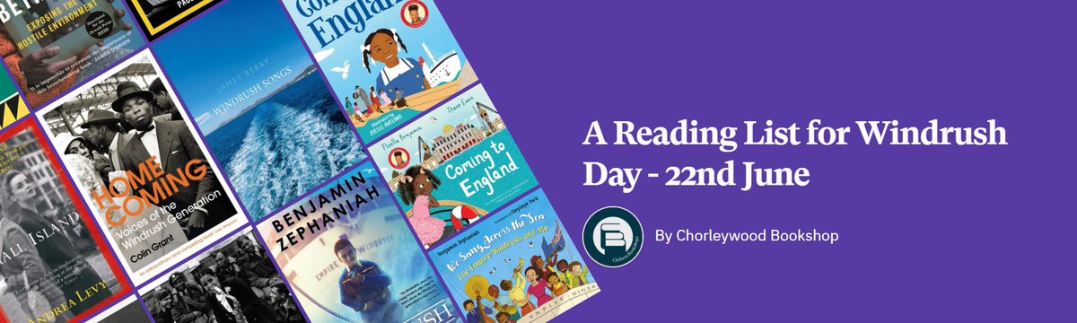 To mark National Windrush Day on 22 June, we've put together a #Windrush reading list of books available to buy through our online shop. #WindrushDay

Do take a look - every purchase supports independent bookshops!
uk.bookshop.org/lists/a-readin…