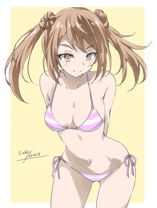 #艦これ版深夜の真剣お絵描き60分一本勝負 #艦これ版真剣お絵描き60分一本勝負_20250618 水着になった満潮ちゃん
