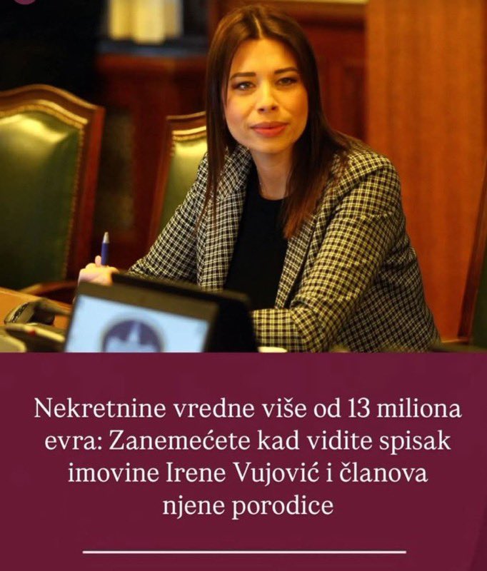 asomakumbrother's tweet photo. 2012 - sekretarica u SNS
2025 - nekretnine u vrednosti 13 miliona evra https://t.co/cXbOy3yDho