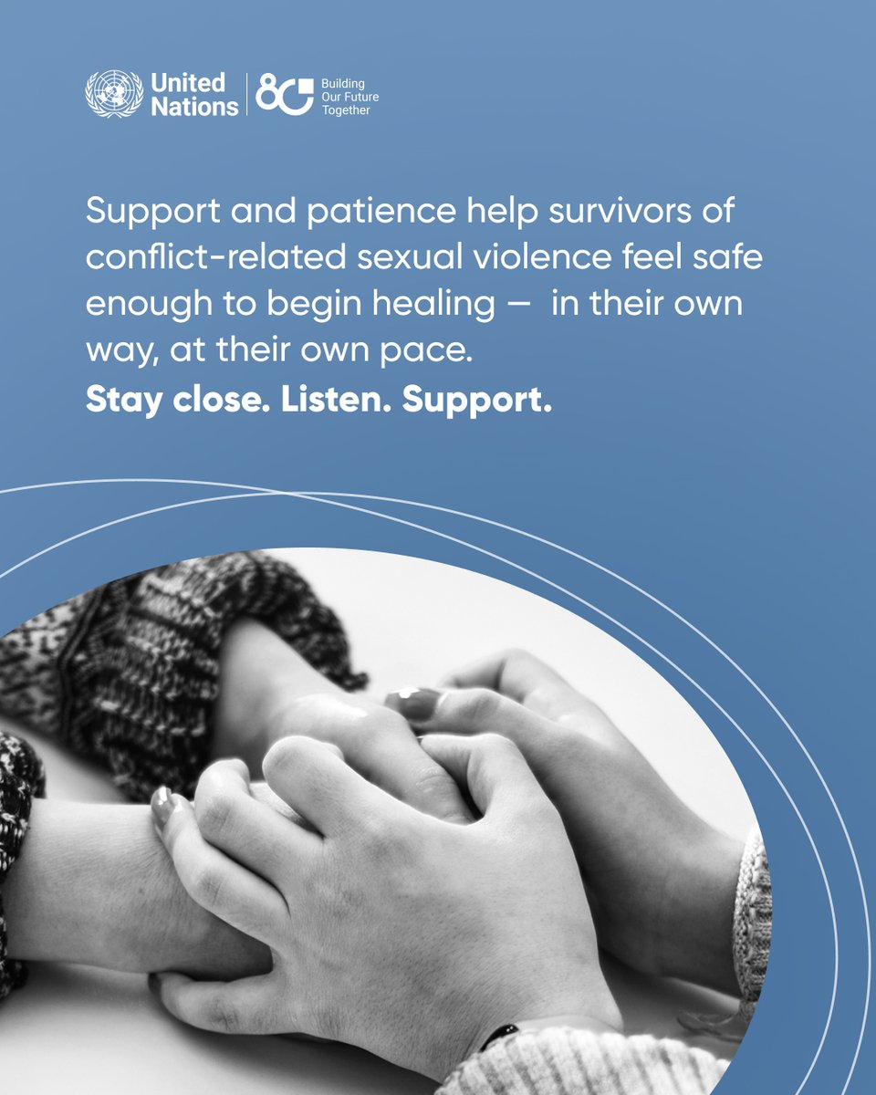 EU Humanitarian Aid | European Neighbourhood 🇪🇺 (@echo_europe) on Twitter photo Survivors of conflict-related sexual violence carry deep, often invisible wounds.
Healing takes time. Support means being present, listening without judgment, respecting boundaries. Ahead of #CRSVDay, the EU stands with survivors through its partners UNFPA.#TogetherAgainstCRSVua Survivors of conflict-related sexual violence carry deep, often invisible wounds.
Healing takes time. Support means being present, listening without judgment, respecting boundaries. Ahead of #CRSVDay, the EU stands with survivors through its partners UNFPA.#TogetherAgainstCRSVua