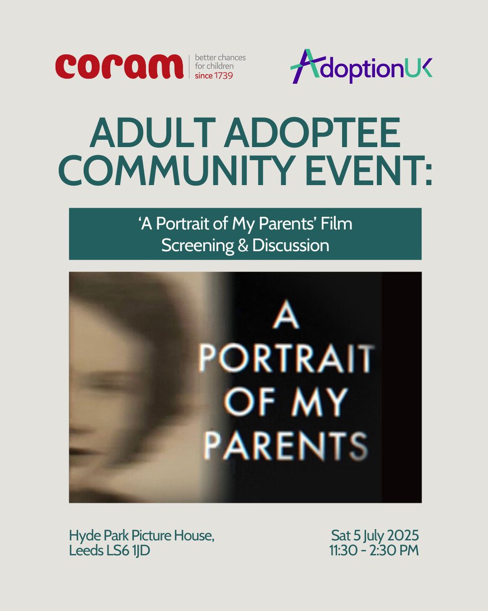 Join us for a screening of Philip Sinden’s powerful documentary exploring identity, belonging and the search for connection. This event is a space for adult adoptees to come together, reflect, and connect over shared experiences. tickettailor.com/events/coram/1…