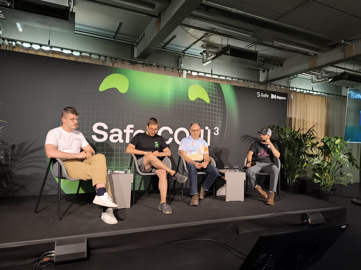 Tanay Pant (@tanay1337) on Twitter photo Excited about this panel at SafeCon on getting rid of private keys, road to full AA, and 7702 featuring <a href="/rimeissner/">Richard Meissner</a>, Dror, <a href="/kristofgazso/">Kristof Gazso | kristof.eth</a>, and <a href="/francescoswiss/">Francesco Andreoli | andreolf.ethᵍᵐ</a> 🧠 Excited about this panel at SafeCon on getting rid of private keys, road to full AA, and 7702 featuring <a href="/rimeissner/">Richard Meissner</a>, Dror, <a href="/kristofgazso/">Kristof Gazso | kristof.eth</a>, and <a href="/francescoswiss/">Francesco Andreoli | andreolf.ethᵍᵐ</a> 🧠