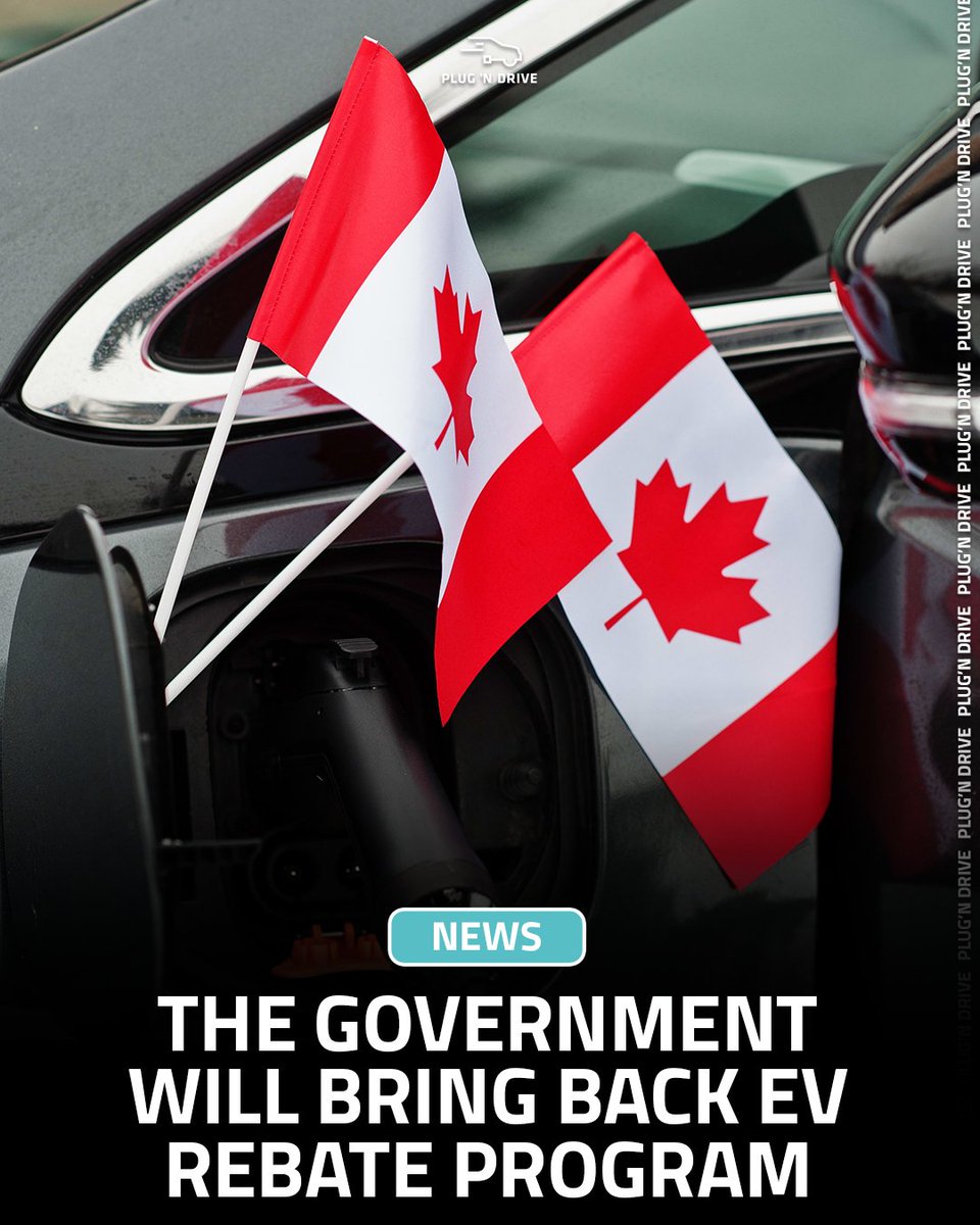 PlugN_Drive's tweet photo. NEWS ⚡️ Environment Minister Julie Dabrusin has announced that the federal government plans to reinstate the consumer rebate program aimed at making EVs more accessible. https://t.co/JIIC27TcAC