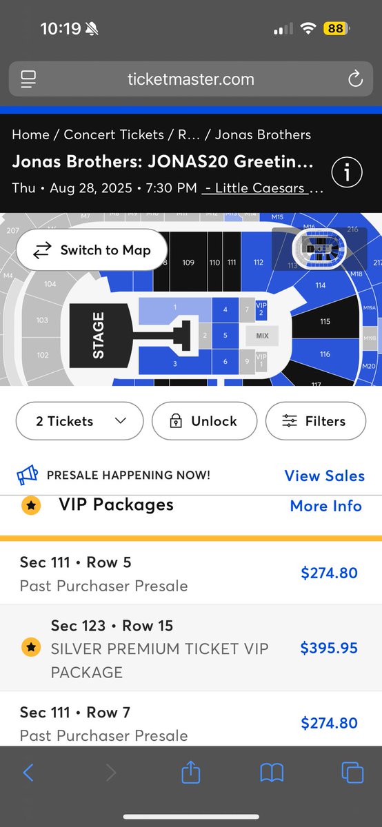 OhhhManItsJessy's tweet photo. No wonder the @jonasbrothers couldn’t sell tickets at Comerica Park…..these prices for LCA are INSANE. I love y’all but kick rocks. https://t.co/75KfYO4T8E
