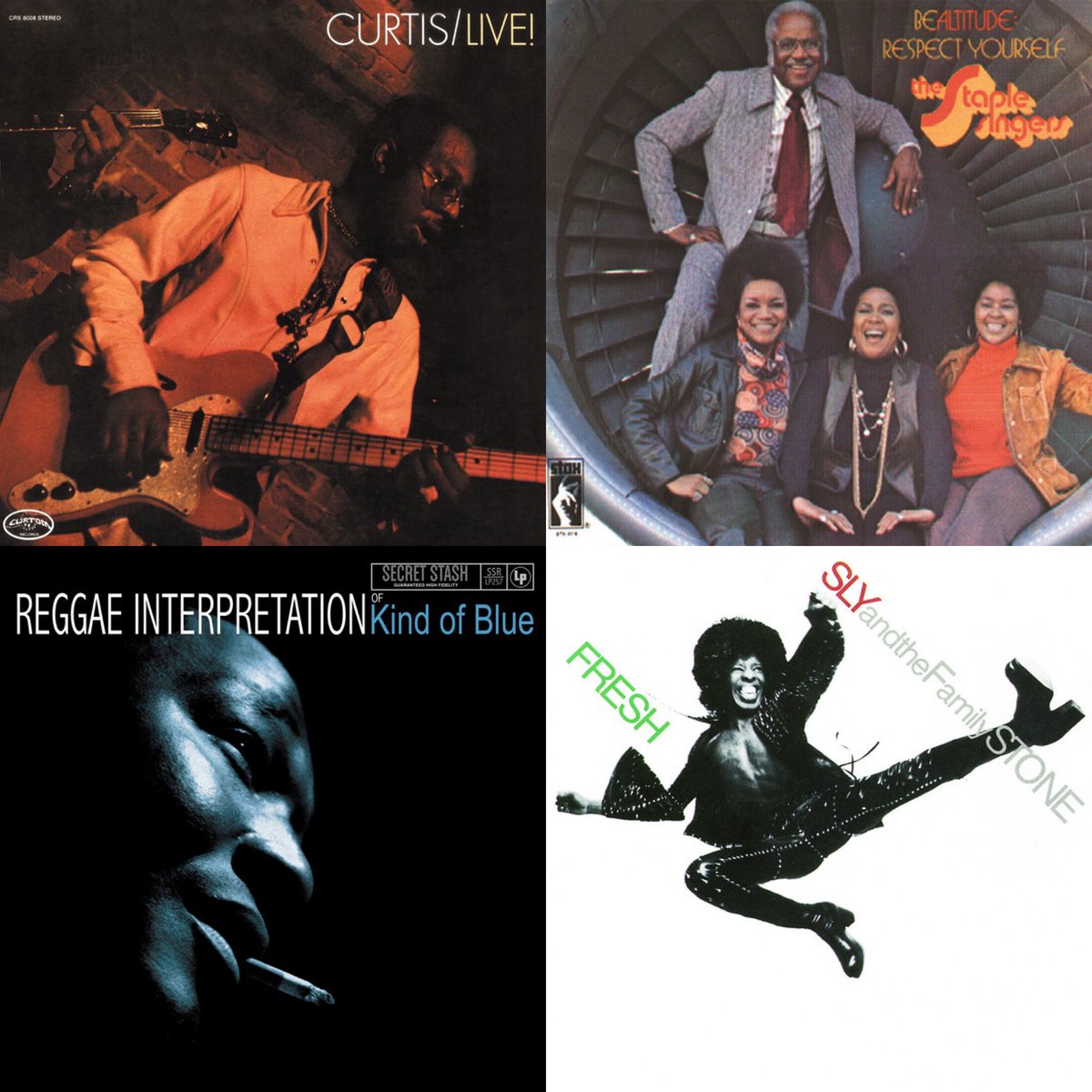 #MúsicaDesobediente Live! <a href="/CurtisLMayfield/">Curtis Mayfield</a> 1971 #Soul 🇺🇸 | Be Altitude: Respect Yourself • The Staple Singers • 1972 #Soul 🇺🇸 | A #Reggae Interpretation Of Kind Of Blue • Jeremy Taylor • 1981/2009 #Jazz 🇺🇸🇯🇲 | Fresh <a href="/RealSlyStone/">Sly Stone</a> And The Family Stone • 1973 #Funk 🇺🇸
