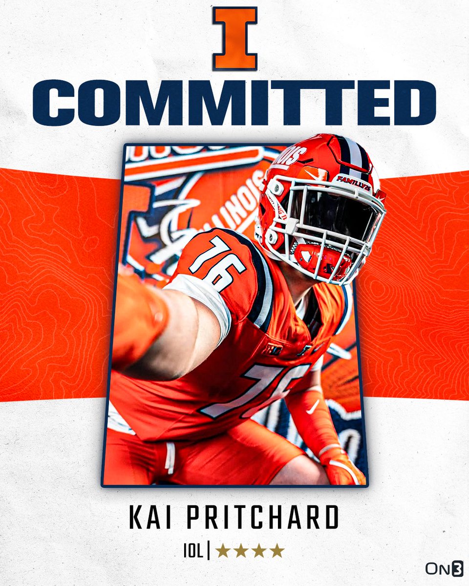 🚨BREAKING🚨 4-star IOL Kai Pritchard has committed to Illinois🟠🔵

on3.com/db/kai-pritcha…