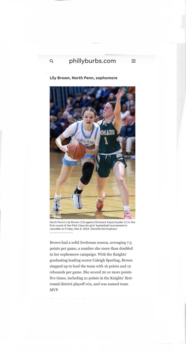 Lily Brown (@lilybrown2027) on Twitter photo I am very thankful to be selected to 1st Team for 2024-25 All-Area Philly Burbs/Bucks County Courier Times/Intelligencer Girls HS Basketball Teams🏀
<a href="/NPHS_KnightsBB/">NPGirlsBasketball</a>
<a href="/LadyRunnin/">Lady Runnin Rebels</a>
<a href="/SOLsports/">SOLsports</a> I am very thankful to be selected to 1st Team for 2024-25 All-Area Philly Burbs/Bucks County Courier Times/Intelligencer Girls HS Basketball Teams🏀
<a href="/NPHS_KnightsBB/">NPGirlsBasketball</a>
<a href="/LadyRunnin/">Lady Runnin Rebels</a>
<a href="/SOLsports/">SOLsports</a>