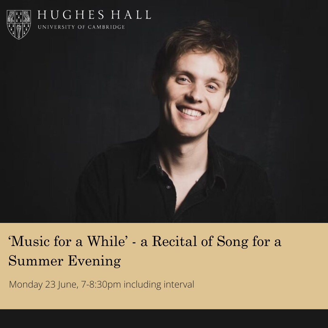 Join us to hear countertenor Alexander Chance with Nigel Yandell on piano for a recital combining music of simple beauty with shades of mystical darkness through songs and arias by Purcell, Britten, Handel, Adès, Butterworth and Muhly. 🎼

Learn more⬇️  hughes.cam.ac.uk/about/events/2…