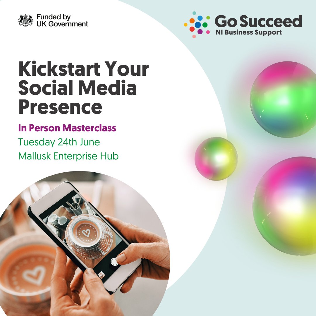 Enterprise NI (@enterpriseni) on Twitter photo Ready to make your mark online but not sure where to start? 📲
Register now for Kickstart Your Social Media Presence a FREE <a href="/gosucceed_ni/">Go Succeed NI</a> masterclass!
📅 Tues 24th June, 10:00AM
📍 Mallusk Enterprise Park
🔗Register now: gosucceed.glistrr.com/e/754
Funded by the UK Government Ready to make your mark online but not sure where to start? 📲
Register now for Kickstart Your Social Media Presence a FREE <a href="/gosucceed_ni/">Go Succeed NI</a> masterclass!
📅 Tues 24th June, 10:00AM
📍 Mallusk Enterprise Park
🔗Register now: gosucceed.glistrr.com/e/754
Funded by the UK Government