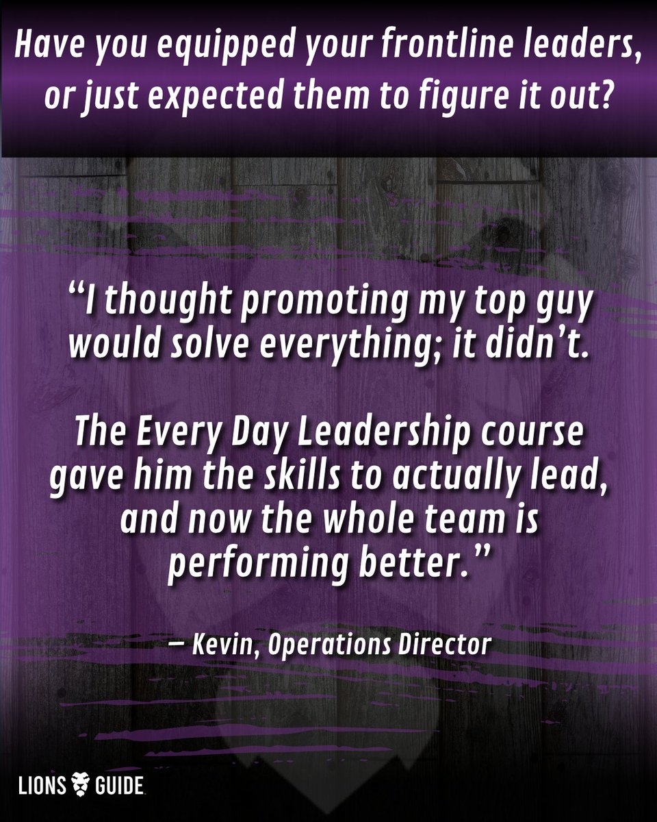 lionsguide1's tweet image. “I thought promoting my top guy would solve everything. It didn’t.”
EDL fixed what promotion alone couldn’t.

Want More?
lionsguide.com/lions-guide-ac…

#EveryDayLeader #Leadership #LionsGuide