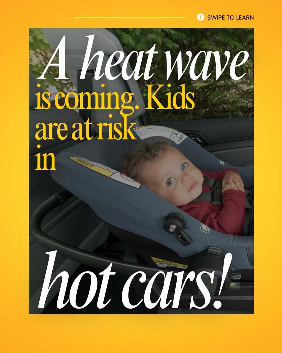 The hottest temperatures of the year are descending upon many areas of the country. 🥵 Kids are in danger of being left or forgotten in hot cars! 👶⚠️ 

We have many resources to help you never forget to check the back seat: NHTSA.gov/Heatstroke

Once You Park, Stop. 🛑 Look.