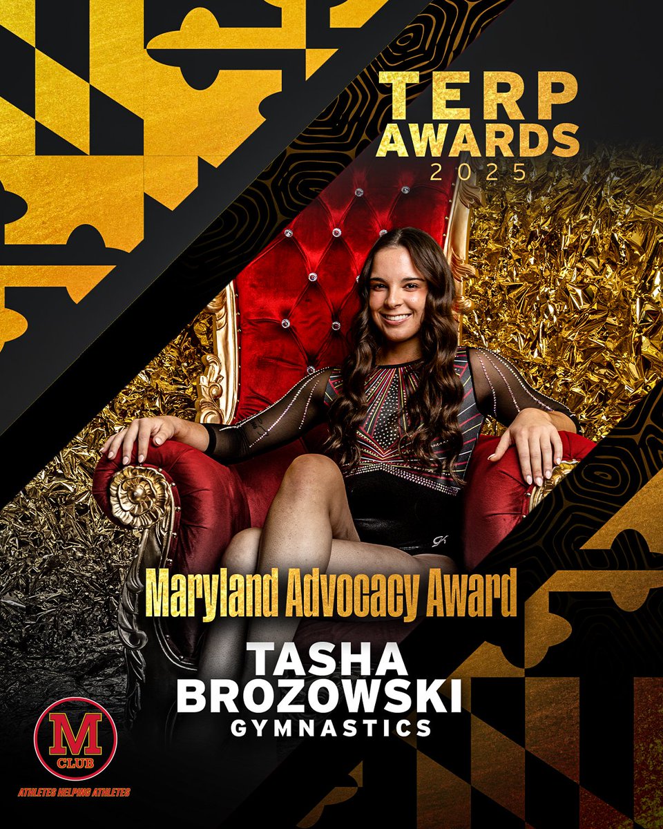 Maryland Terrapins (@umterps) on Twitter photo Congrats to Tasha Brozowski of <a href="/TerpsGymnastics/">Maryland Gymnastics</a>, winner of the Maryland Advocacy Award!
#TerpAwards2025 🐢🏆 Congrats to Tasha Brozowski of <a href="/TerpsGymnastics/">Maryland Gymnastics</a>, winner of the Maryland Advocacy Award!
#TerpAwards2025 🐢🏆