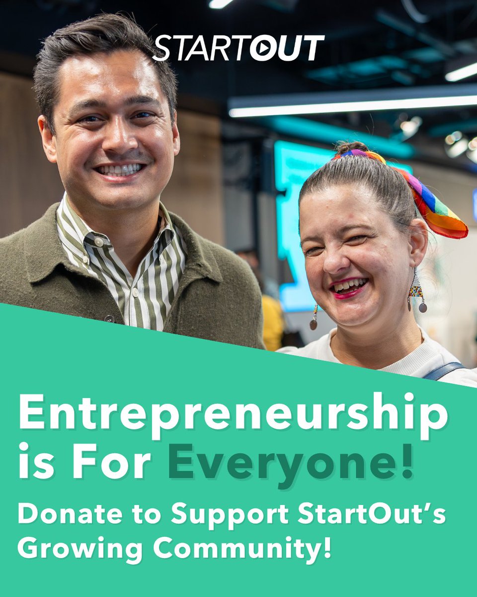 At StartOut, we could not do the work we do without the support of community members like YOU! 🫵

This #PrideMonth🌈, make a donation to StartOut so that we can continue our mission to increase opportunity and success for LGBTQ+ entrepreneurs.

🔗startout.org/donate
