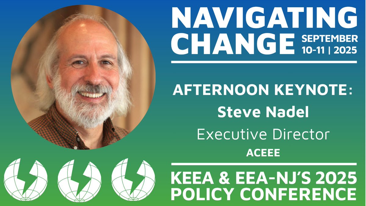 Our second keynote at "Navigating Change" features Steve Nadel, energy efficiency luminary and 20+ year leader of <a href="/ACEEEdc/">ACEEE</a>. Don't miss Steve's expert insights on our industry's future. Register today (and save on Early Bird tickets) at eeaofnj.org/navigating-cha….