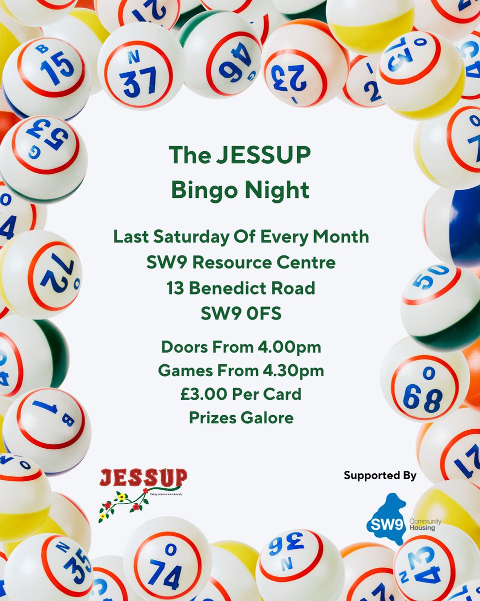 The next Bingo night is on Saturday. sw9.org.uk/news/news/2025…