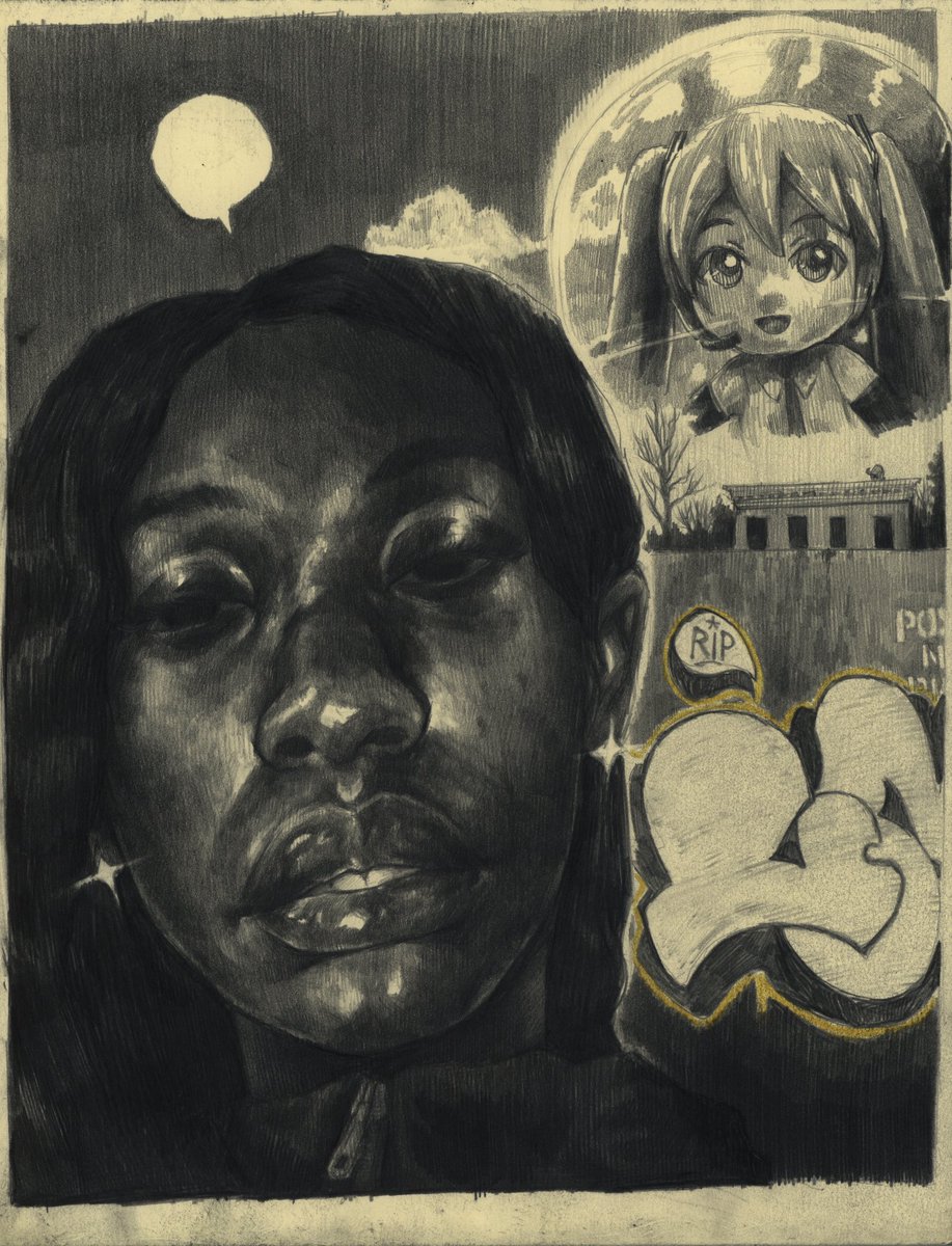 snakebone_'s tweet image. Genie
Graphite and Colored Pencil on Toned Paper
8.5” x 11”