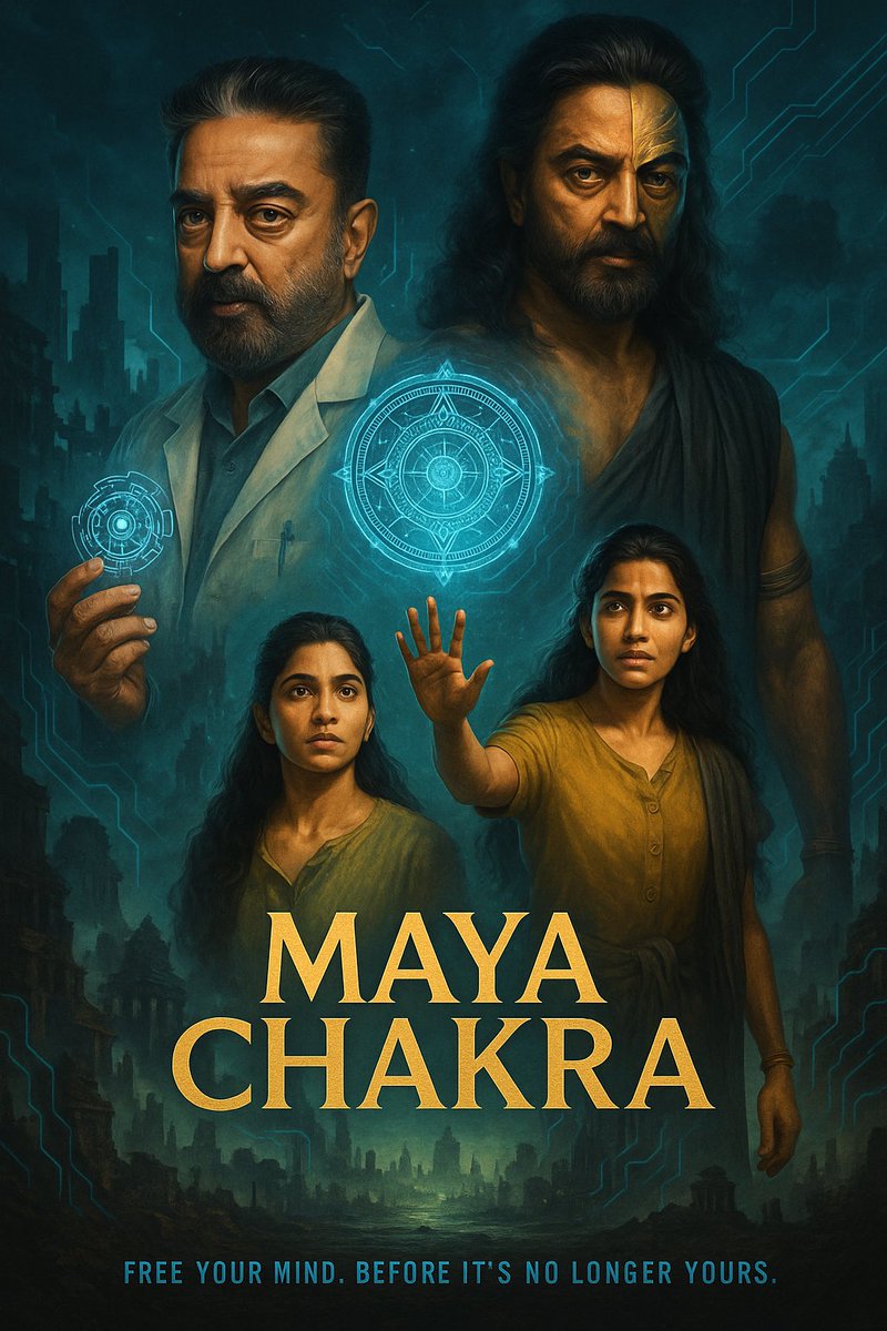 vishnukumar2017's tweet photo. @CentristPulse My thoughts with AI
Movie Title - #MayaChakra
Story - A brilliant scientist’s (#KamalHaasan) mind gets trapped inside a shared dream world he created, and a young woman must enter that dream to rescue him and stop an AI from controlling human thoughts. (1/2) https://t.co/G40UyJNv8w