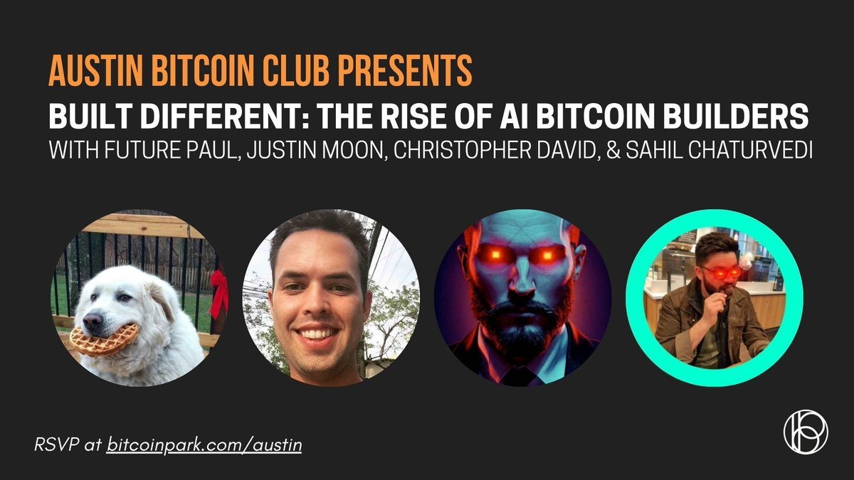 The cutting edge of technology is converging on the world of AI and bitcoin.

Join us tonight to hear from those who are leading the charge 👇 🤖 ⚡️