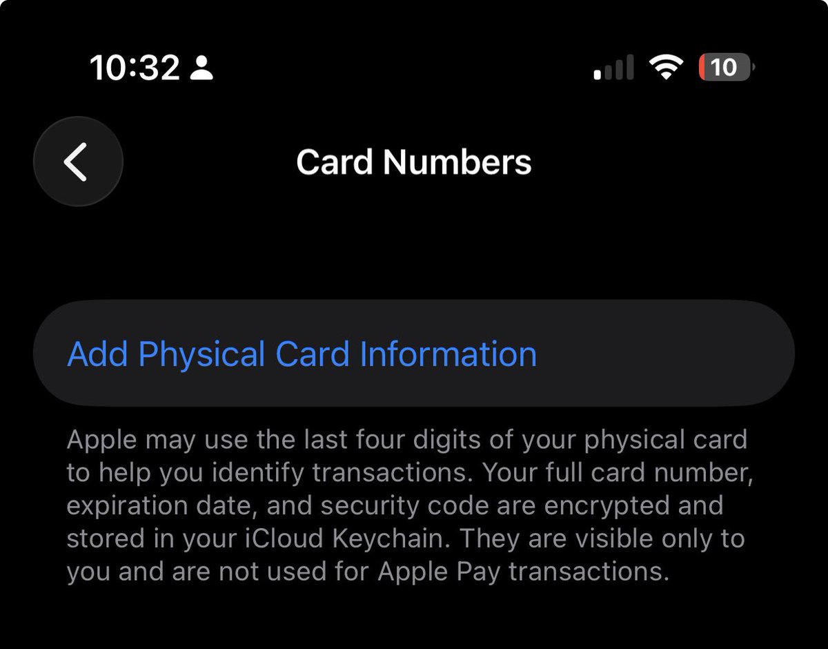 Saving physical card information in iOS 26 is great though I wished macOS 26 had this feature as well since the Passwords app doesn’t have a credit card template like 1Password. Apple needs to break out the Wallet features from macOS settings into its own app.