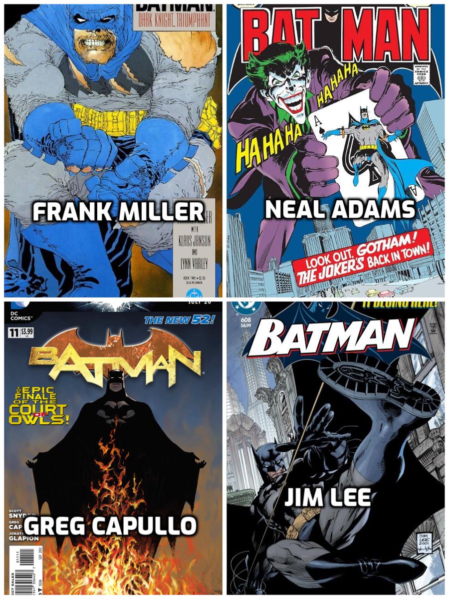 HYPOTHETICAL

You’ve been charged with replacing all the art from every Batman comic (past, present and future) with one of these artists.

Which artist do you choose?