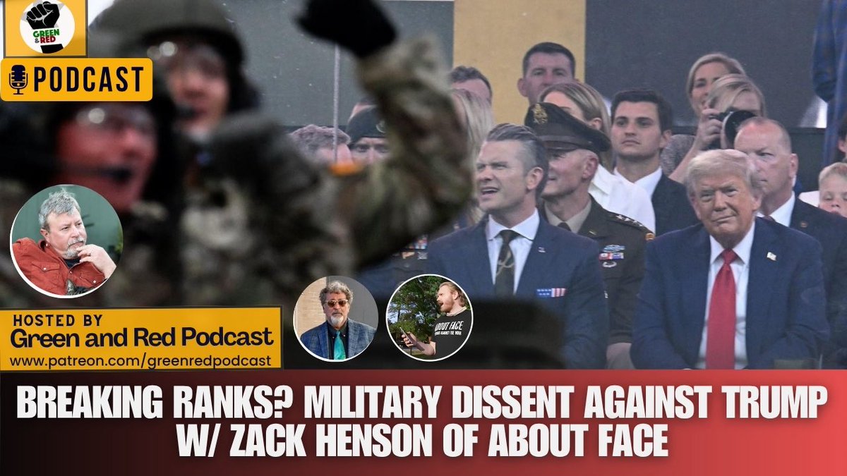 GreenRedPodcast (@podcastgreenred) on Twitter photo ~NEW EPISODE~
Breaking Ranks? Military dissent growing under Trump.
Ft. Zack Henson w/ <a href="/VetsAboutFace/">About Face: Veterans Against the War</a>
🎙️: bit.ly/43QZKdS ~NEW EPISODE~
Breaking Ranks? Military dissent growing under Trump.
Ft. Zack Henson w/ <a href="/VetsAboutFace/">About Face: Veterans Against the War</a>
🎙️: bit.ly/43QZKdS