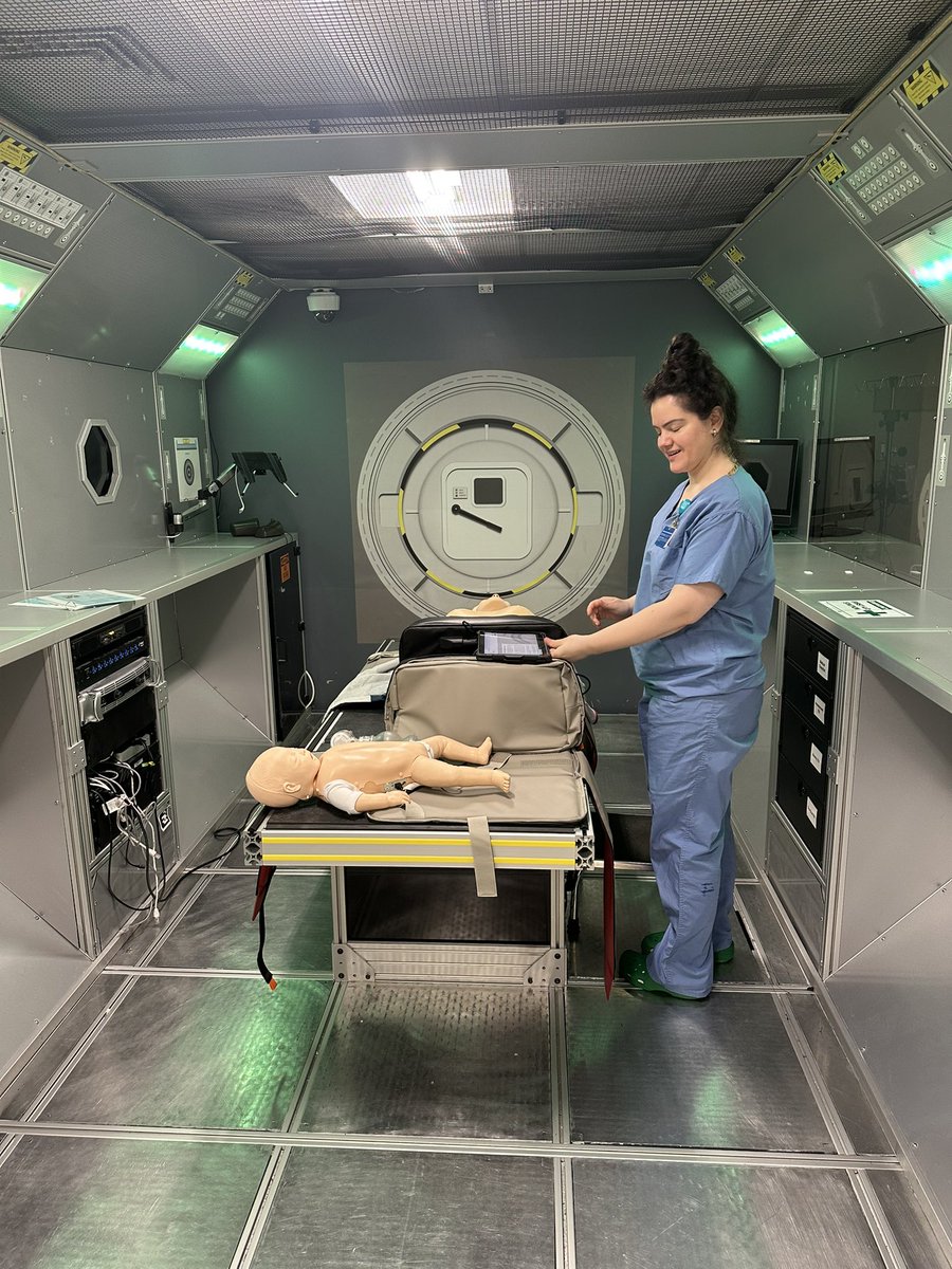 allisonoconn's tweet image. Today I learned that @BrighamWomens has a mock of the international space station medic bay!!! (Complete with NASA jumpsuits) And that in space you do CPR against the wall!!