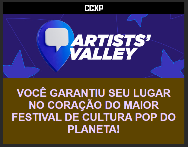 Quem não conseguir me dar um abraço na Bienal do Livro esse ano, vem me dar um abraço na CCXP em dezembro!