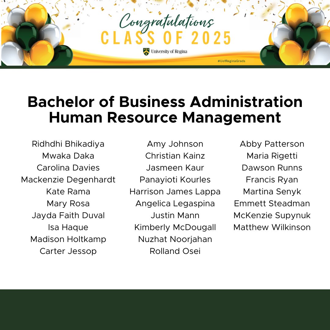 CPHRSK's tweet image. 🎉Congratulations to the 2025 HR graduates from the @UofRegina🎉.

Are you an HR student? Interested in becoming a member?
Visit ow.ly/P6kQ50JrYbL

#StudentMembers #ClassOf2025 #CPHR #HR #HumanResources #PeopleLeadingBusiness