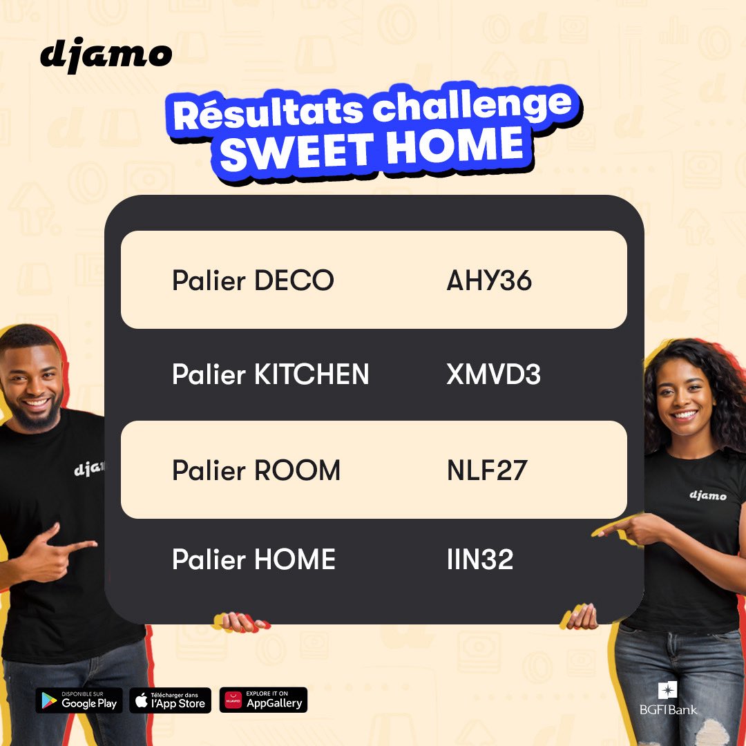 Les résultats sont là ! 👀✨

Voici les grands gagnants du Challenge SWEET HOME 🏠

Bravo à vous ! 🎉