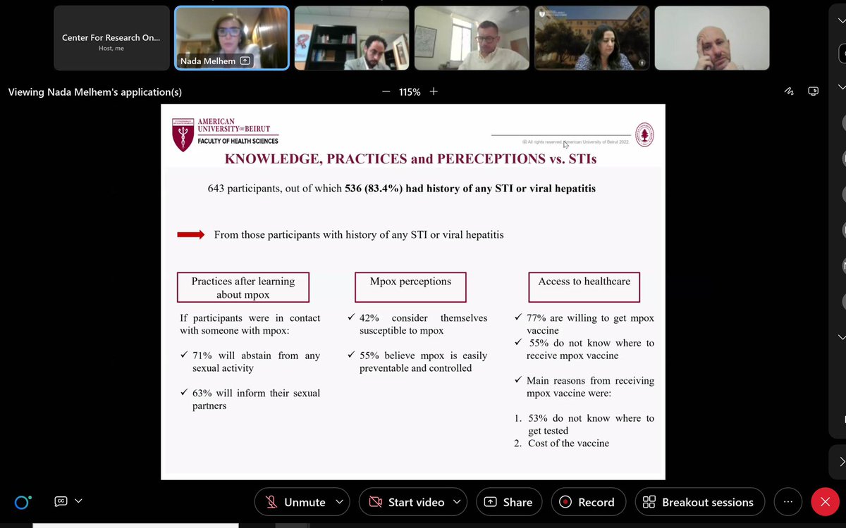 A dissemination event to present the findings related to #mpox among high-risk groups in the #EMR! Speakers are now advancing the main results and recommendations supporting the prevention and control of mpox disease.