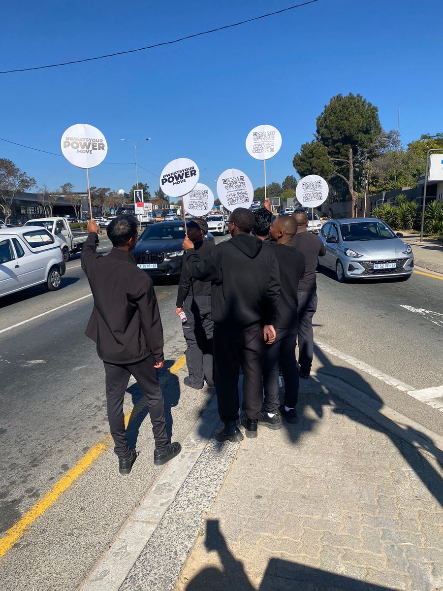 LethaboMakgoba's tweet photo. Just spotted these guys around JHB? Is this a strike or? 👀👀

What’s the tea? @947 @eNCA

 🔗: https://t.co/ja8TxfGkQG

#WhatsYourPowerMove https://t.co/1tQuLkpY32