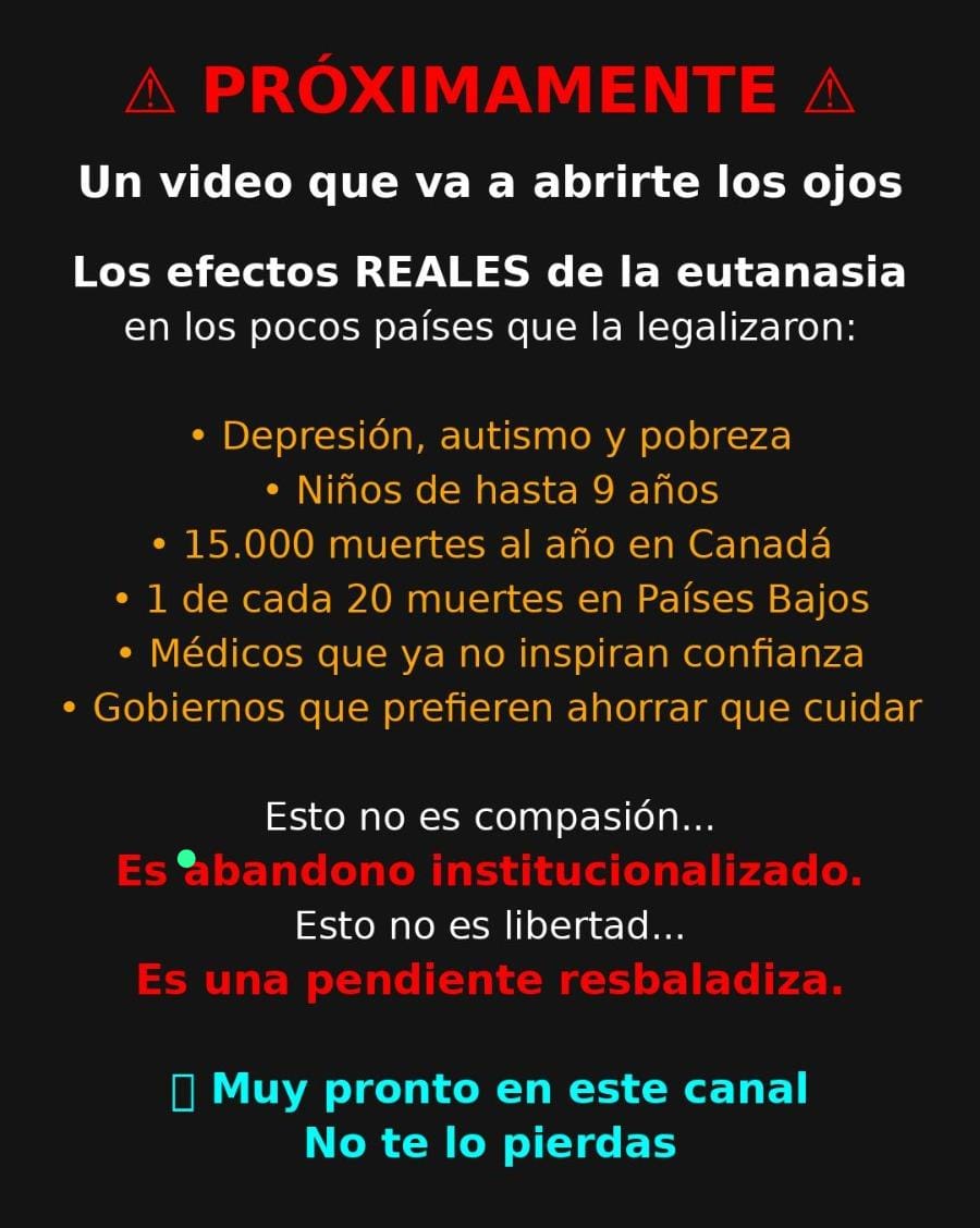 🚨EUTANASIA Y SUS TERRIBLES EFECTOS🚨

Accedan al vídeo por mis redes: tik tok - Instagram