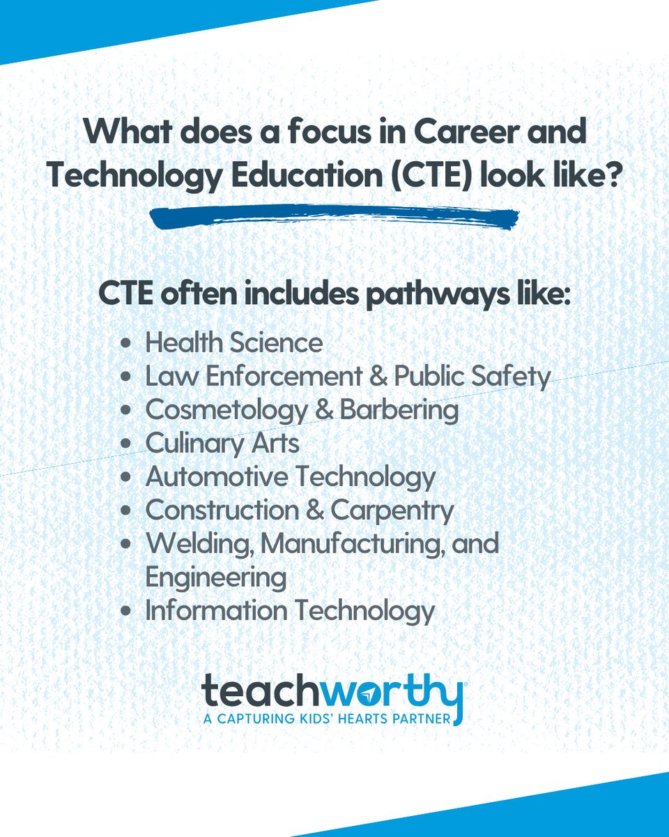 Have a passion for real-world skills and hands-on learning? 

Career and Technology Education (CTE) teachers are shaping the next generation of healthcare workers, chefs, auto mechanics, law enforcement, building trades, and more. 
If you have industry experience, Teachworthy can