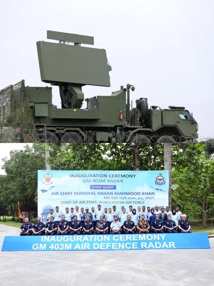 SkyForce_Global's tweet photo. Bangladesh Air Force has officially inducted another GM-403 long range AESA radar in It's inventory. The latest unit was inaugurated in Bogura radar station.
@thalesgroup 
#BangladeshAirForce #BAF #GM403 #AirDefense https://t.co/jK6Hx5zzel