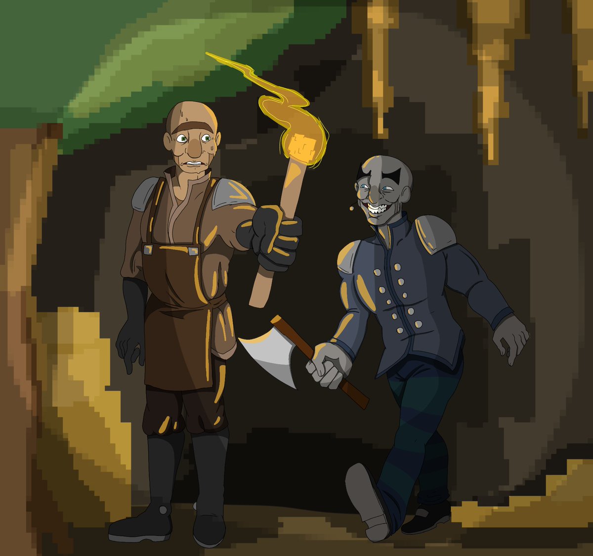 Vifulecho's tweet image. &quot;Gotcha!&quot;
#illager #vindicator #villager #Minecraft